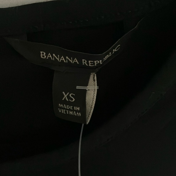 Banana Republic: Black Tank Top- faux leather sides & bottom- zip back- S - Picture 2 of 13